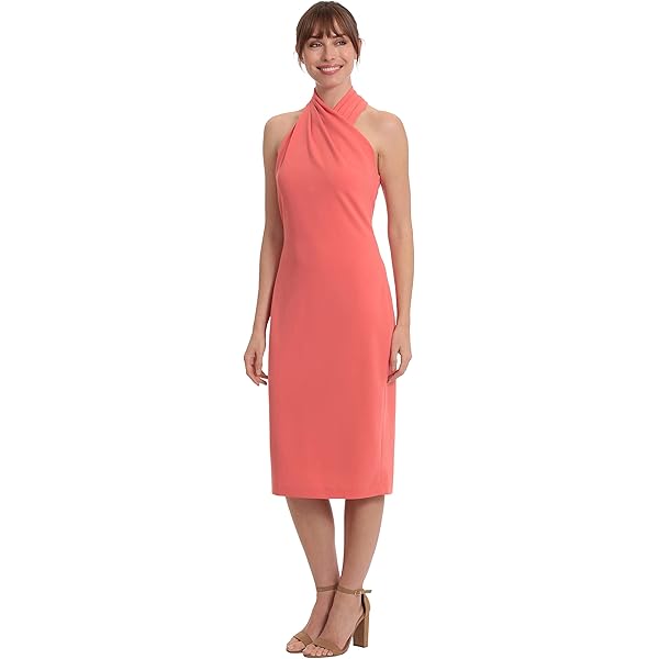 halter neck cut out dress Black Halter Neck Twist Front Dress - High Slit
