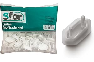 Sforplast Sfor | Protetor De Tomada Branco | 50 Peças | Proteção Para Bebês E Crianças