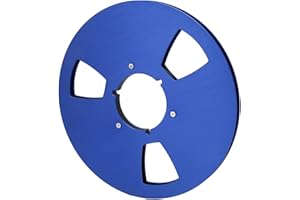 3-Hole Empty Takeup Reel - 1/4 10.5 Inch Aluminum Alloy Universal Sound Tape Reel for DJ Machines (Blue)