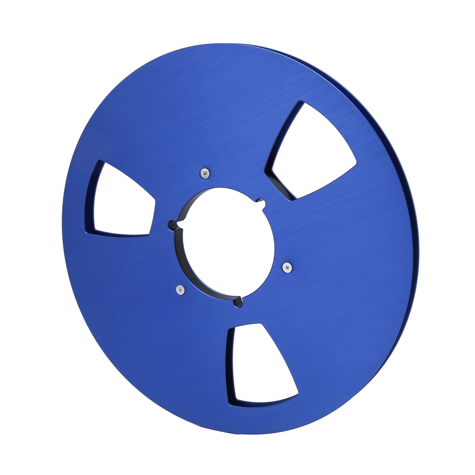 1/4 10.5 Inch Blank Take-Up Reel Aluminum Alloy 3-Hole Blank Take-Up Reel For Reel To Reel Tape Recorder (Blue)