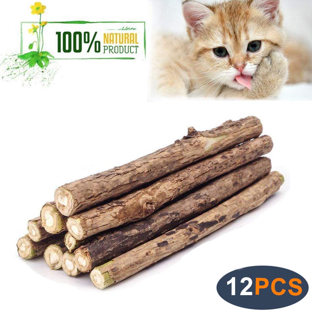 WoLover Silvervine Sticks for Cats, Natural Catnip Sticks Matatabi Chew Sticks Teeth Molar Chew