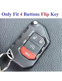 Alegender - Funda de silicona con 4 botones para llave de Jeep 2018 2019 Wrangler JL JLU Rubicon 68292944AA