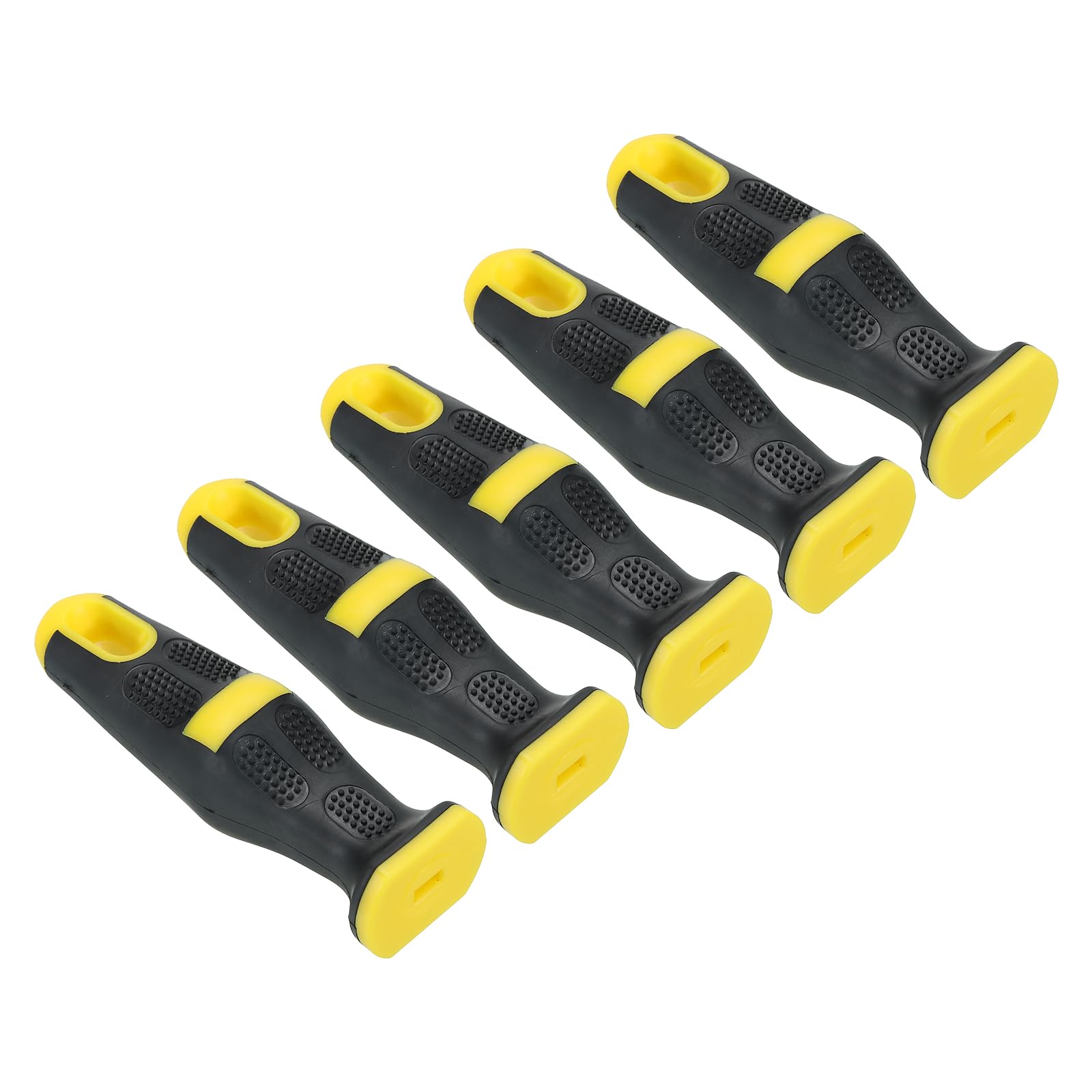 PATIKIL 4.5 Inch Plastic File Handle, 5 Pack File Cutting Tool File Handle Replacement Accessories for 0.31" x 0.16" File, Black Yellow