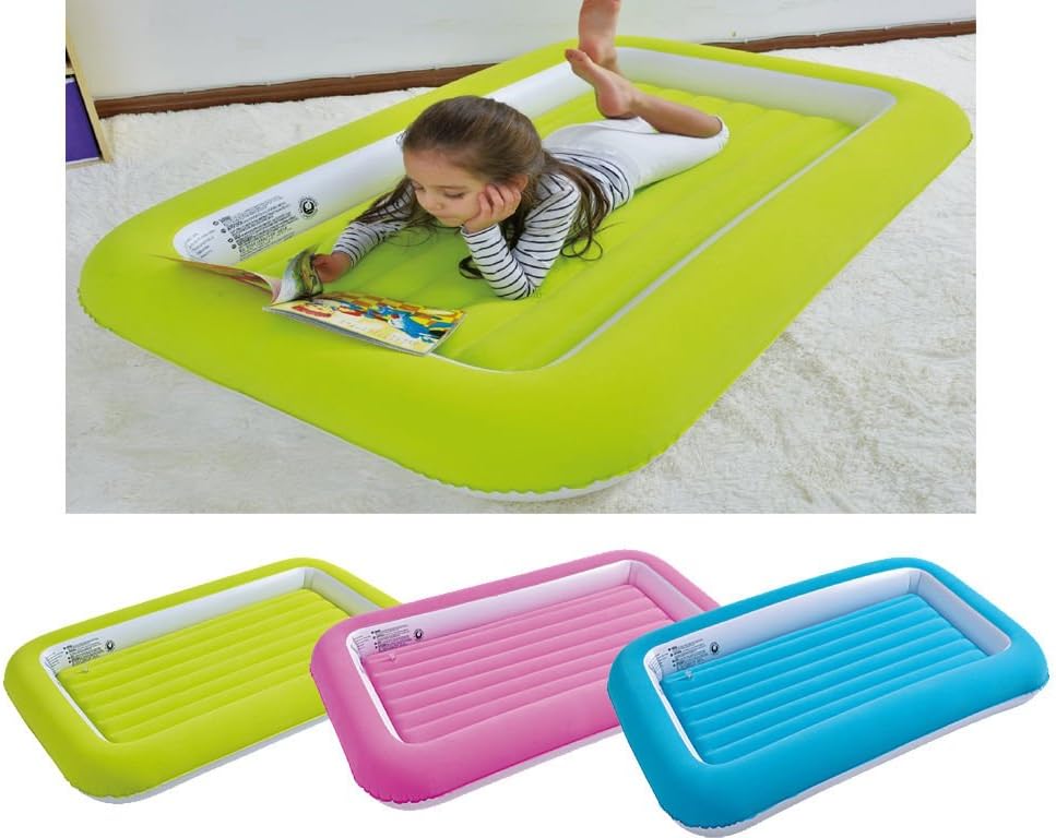 FiNeWaYKIDS CHILDRENS INFLATABLE SAFETY FLOCKED KIDDY AIRBED TODDLERS