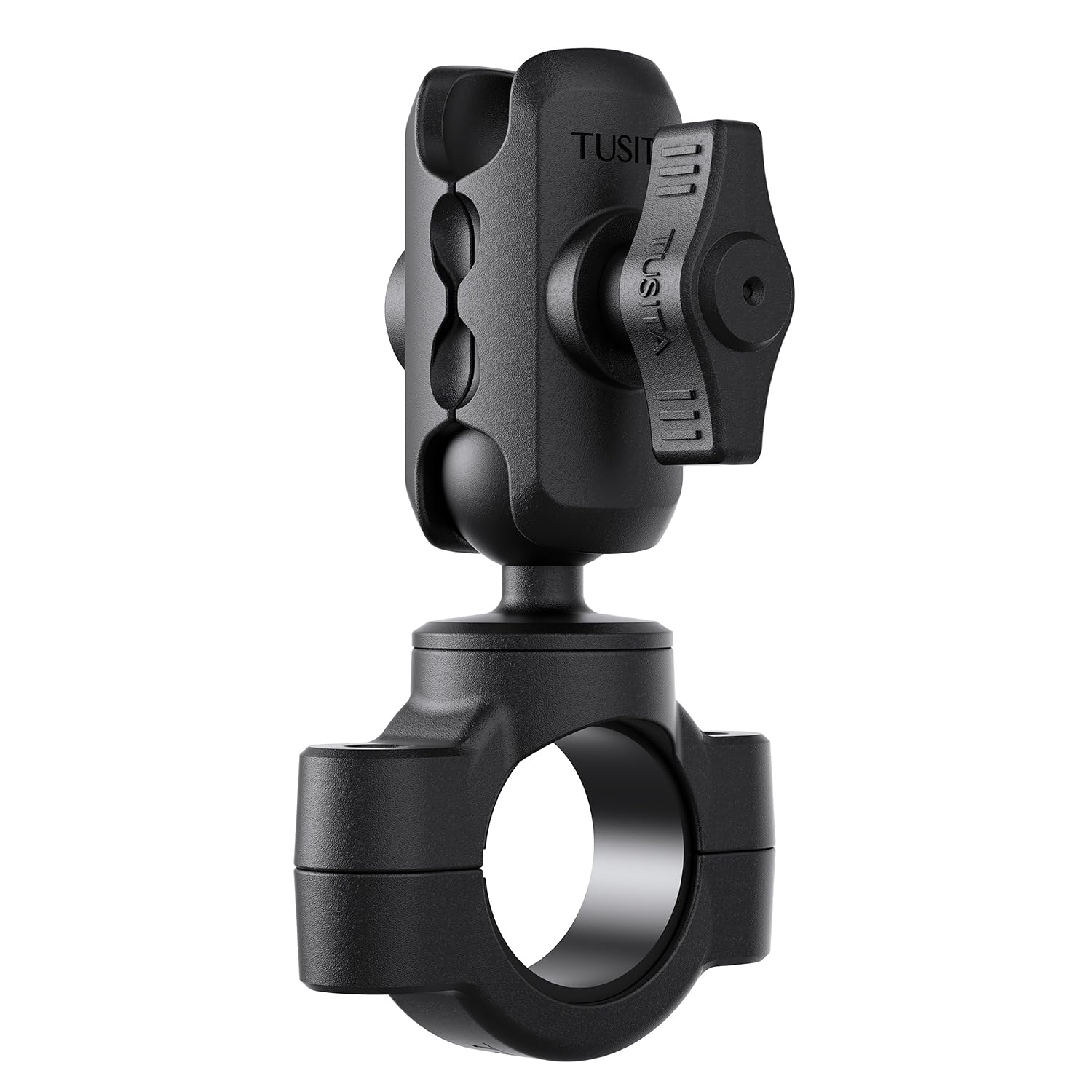 TUSITA Motorcycle Handlebar Mount - Small Base with Double Socket Arm Short - 1" B Size