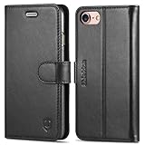 iPhone 7 Case, iPhone 8 Case, SHIELDON [Kickstand Feature] Flip Folio Genuine Leather iPhone 8 Wallet Case with Credit Card Pockets Shockproof Protective Cover for Apple iPhone 8/7 (4.7 inch) - Brown