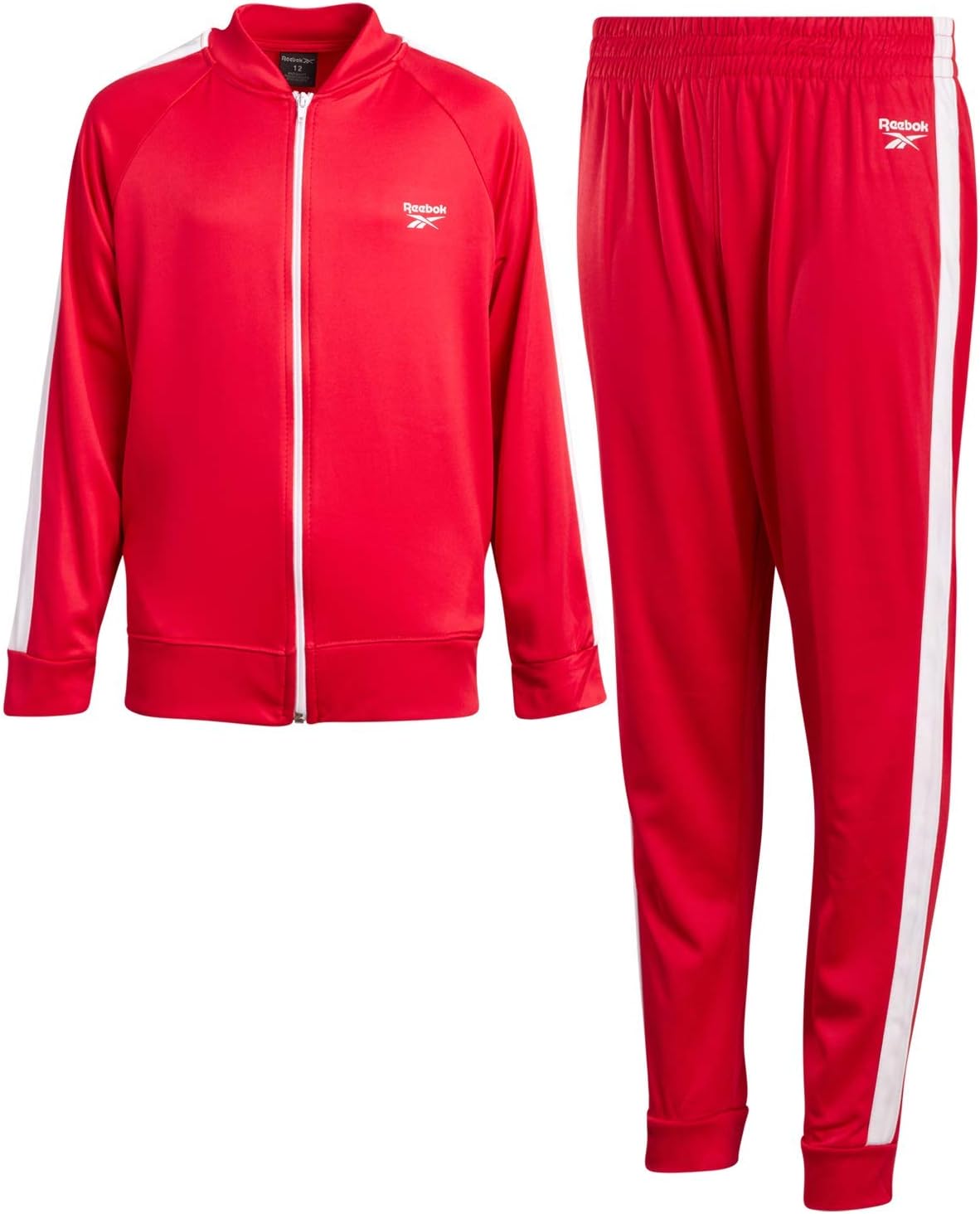 Reebok Boys 2Piece Athletic Tricot Tracksuit Set with Zip Up Jacket