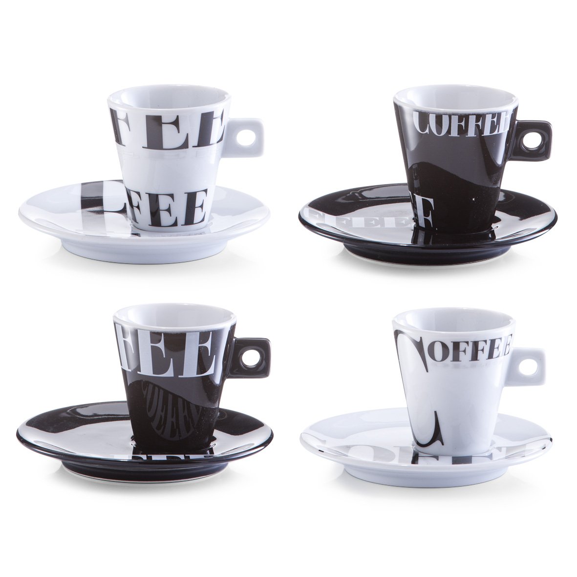 Zeller 26540 8-Piece Espresso Set Coffee Style Porcelain