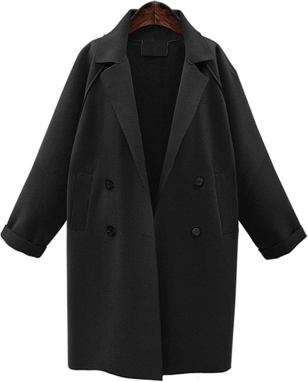 black knee length pea coat