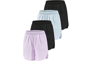 Mexholin Girls Athletic Shorts with Pockets Running Shorts for Girl,Soccer Short for Kids Teens Basketball Workout