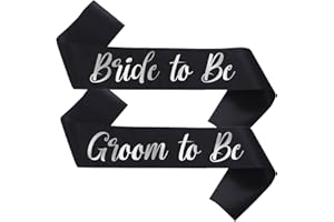 NAUXIUDSJS Bride to Be Sash and Groom to Be Sash, Bachelorette Party Supplies Engagement Party Favors, Bridal Shower Sashes Bachelor Decorations Black