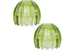 PH PandaHall 2pcs Glass Green Tulip Lamp Shades Small Flower Lampshades Replacement Flower Lamp Shade for Table Chandelier De