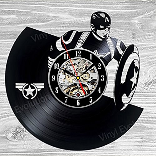 Captain America Vinyl Wall Clock