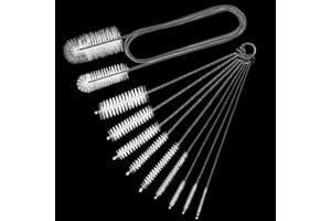 10 Pcs Flexible Drain Brush Straw Cleaner Brush Set,Pipe Cleaners Brush,61Inch Stainless Steel Double-Ended Hose Brush 8.2Inc