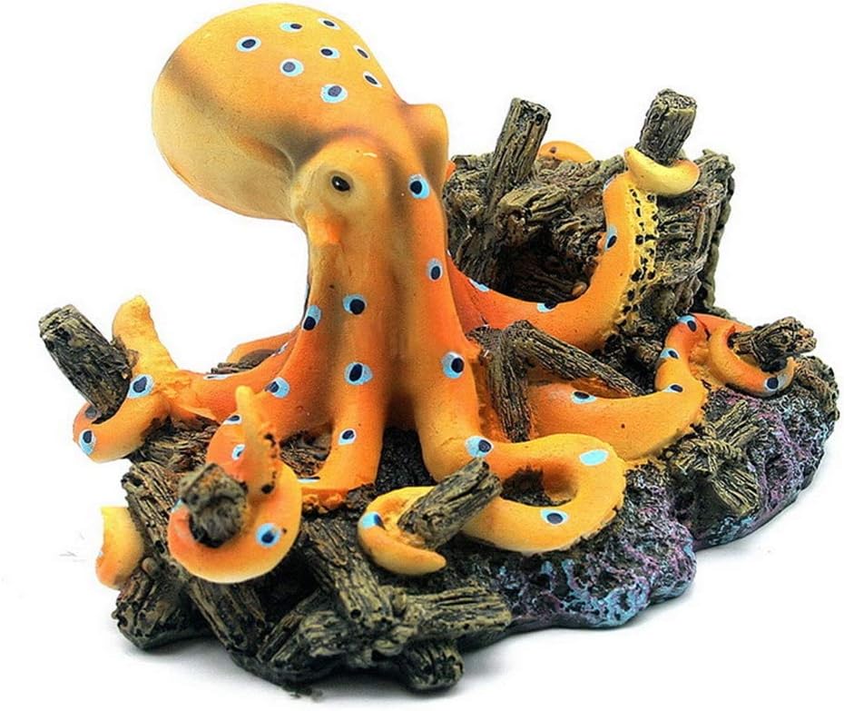 HUKUP Aquarium Decorations Simulations Ocean Octopus Design Landscape Ornaments for