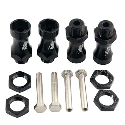 Shaluoman Wheel Hex Driver 12mm Turn 17mm Hex Adapter 30mm Extension Black Fit RC Truck