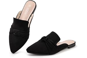 MUSSHOE Mules for Women Flats Comfortable Pointed Toe Slip on Women Mules Flats…