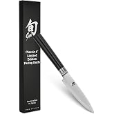 Shun Classic 4" Limited Edition Paring Knife | Handcrafted Japanese Vegetable &amp; Fruit Knife, VG-MAX Core with Damascus Stainless Steel Cladding, Pakkawood Handle