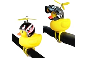 OMEET Lovely Yellow Duck Bike Bell, Kids Bike Horn, Rubber Yellow Duck Bicycle Accessories with LED Light - for Kids Toddler Children Adults Sport Outdoor