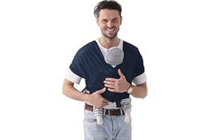 SERAPHY Baby Wrap Carrier, Adjustable Baby Wrap Carrier Newborn to Toddler, Breathable Soft Infant Carrier Sling Wrap for Baby up to 40lbs -Mesh Blue