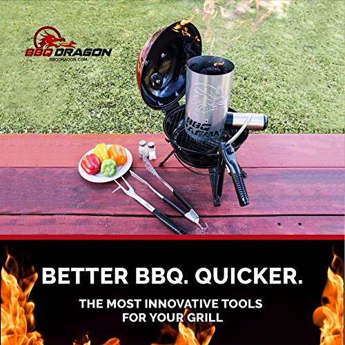 BBQ Dragon Large Chimney of Insanity Charcoal Starter Fastest & Easy