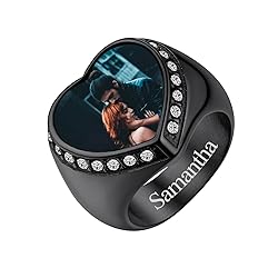 FindChic Customized Photo Signet Rings Heart Chunky