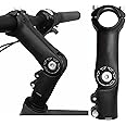 Aynaxcol 28.6mm x 31.8mm Bicycle Riser Extension Adjustable Handlebar Stem 90mm/ 110mm 0-90 Degree Adjustable Bicycle Stems Short Handlebar Stem for E Bike Bicycle