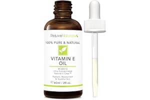 REJUVENATURALS Vitamin E Oil - 100% Pure & Natural, 85,800 IU. Repair Dry, Damaged Skin from Surgery & Acne, Age Spots & Wrinkles. Boost Collagen for Moisturized, Youthful-looking Skin. d-alpha tocopherol, 2 Fl Oz