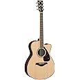 Yamaha FSX830C Small Body Solid Top Cutaway Acoustic-Electric Guitar, Natural