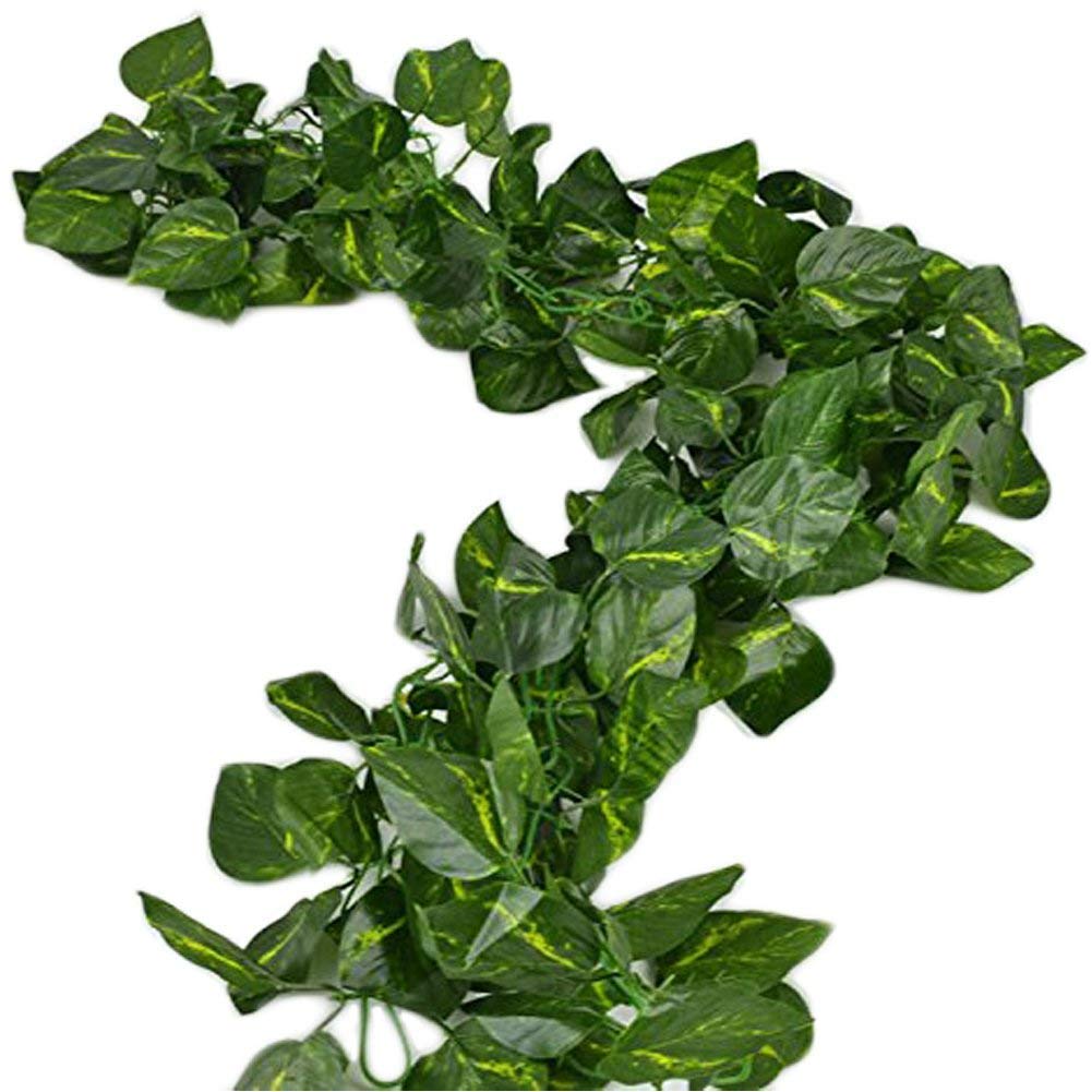 Deceny CB 168 feet Fake Foliage Garland Leaves Decoration Artificial Greenery Ivy Vine Plants for Home Decor Indoor Outdoors (Scindapsus Leaves)