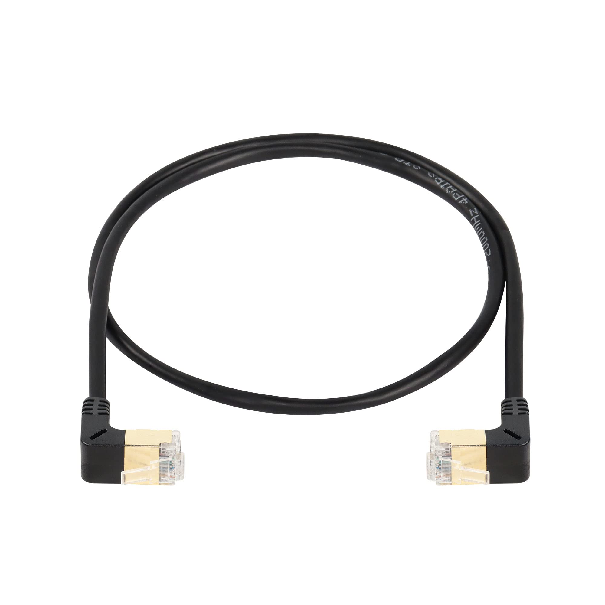 SinLoon RJ45 Cat8 Ethernet Cable,90 Degree Male to Male High Speed Cat8 Network Cable,40Gbps 2000Mhz SFTP Patch Cord For Router Modem Server (down to down)