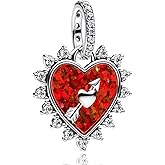 NUNUYAYA Charms Beads 925 Sterling Silver Animal Leaf Flower Travel Friend Heart Dangle Pendant with 5A Cubic fits for Charms Bracelets for Woman Valentine's Day Mother's Day Christmas Birthday Gift