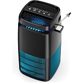 POMORON Air Purifiers for Home with Negative Ion and UV, MJ002H, Black | Negative Ion Function, UV Function, True H13 Filter, 8/12/24 hours Timer, Fragrance Diffuse