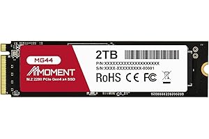 MMOMENT MG44 2TB NVMe PCIe 4.0 Internal SSD, Up to 7200MB/s Read, 6200MB/s Write M.2 2280 Storage Internal PC Solid State Dri