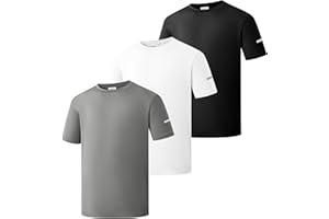 HIBETY 3 Pack Kids Boys Girls Moisture Wicking Athletic T-Shirts Dry Fit Short/Long Sleeve Tees for School Sports Gym Running