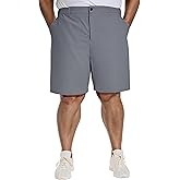 PULI Men's Big & Tall Golf Shorts Stretch 10 Inch Inseam Waterproof Lightweight Qiuck Dry Hiking Shorts