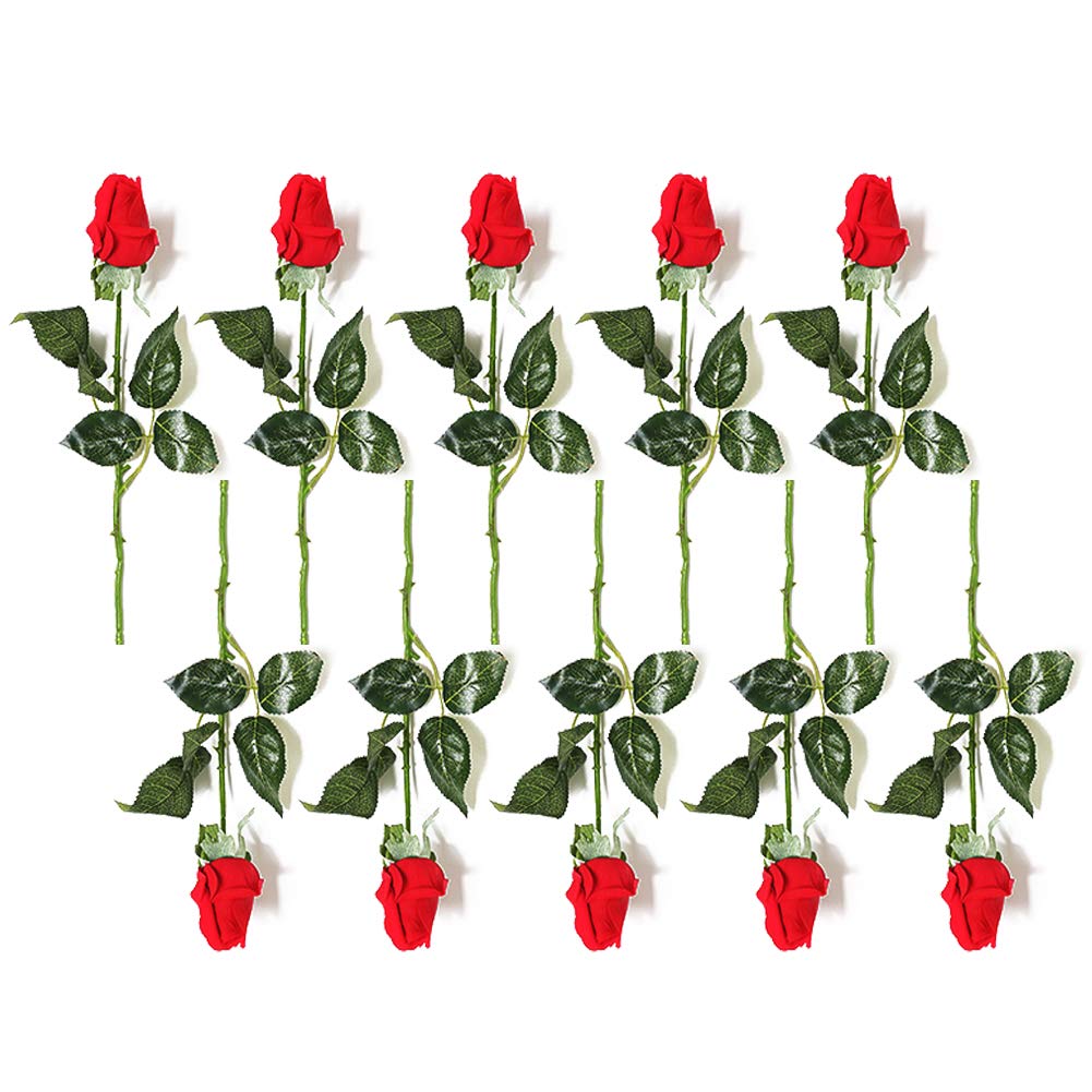 Mariage Rose Rouge Artificiel Ornement Tactile Réel De