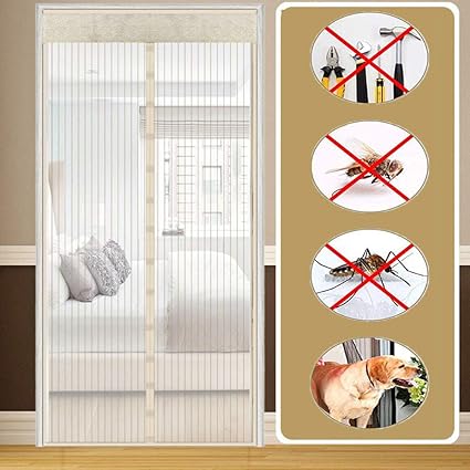 Magnetische Hordeur Heavy Duty Magnetisch Thermisch Geisoleerd Deurgordijn Handsfree Gaasverdeling Houdt Insecten Buiten Huisdier En Kindvriendelijk 140x210cm Amazon Nl
