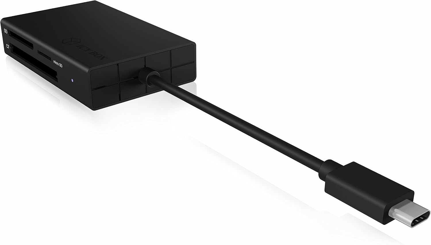 ICY BOX USB-C UHS-II Card Reader for CF microSD and SD Cards, USB 3.0, SD 4.0, Aluminium, Black, SD 4.0/UHS-II - Image 5