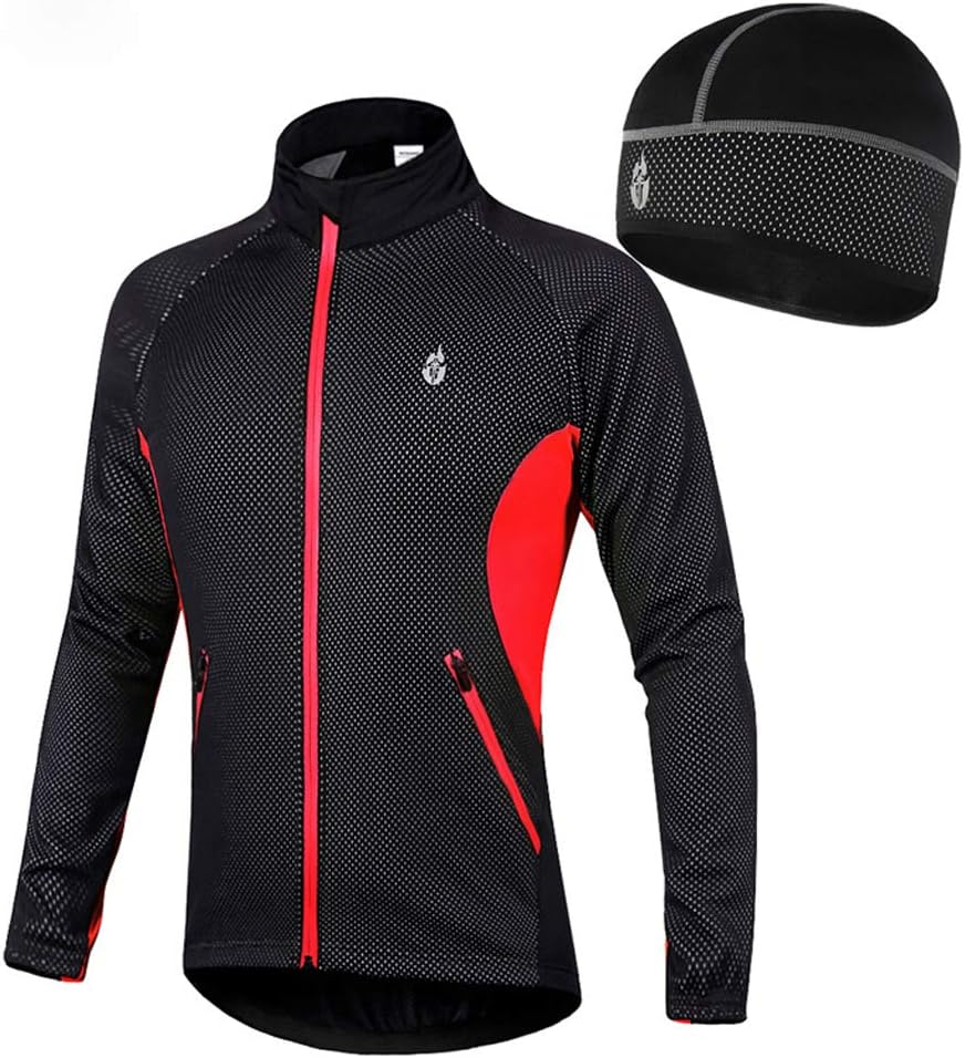 Windproof Waterproof Cycling Running Jacket Hooded Men's Thermal Fleece
