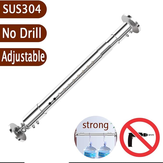 Shower Curtain Rod Brushed Nickel Rust Proof, Adjustable