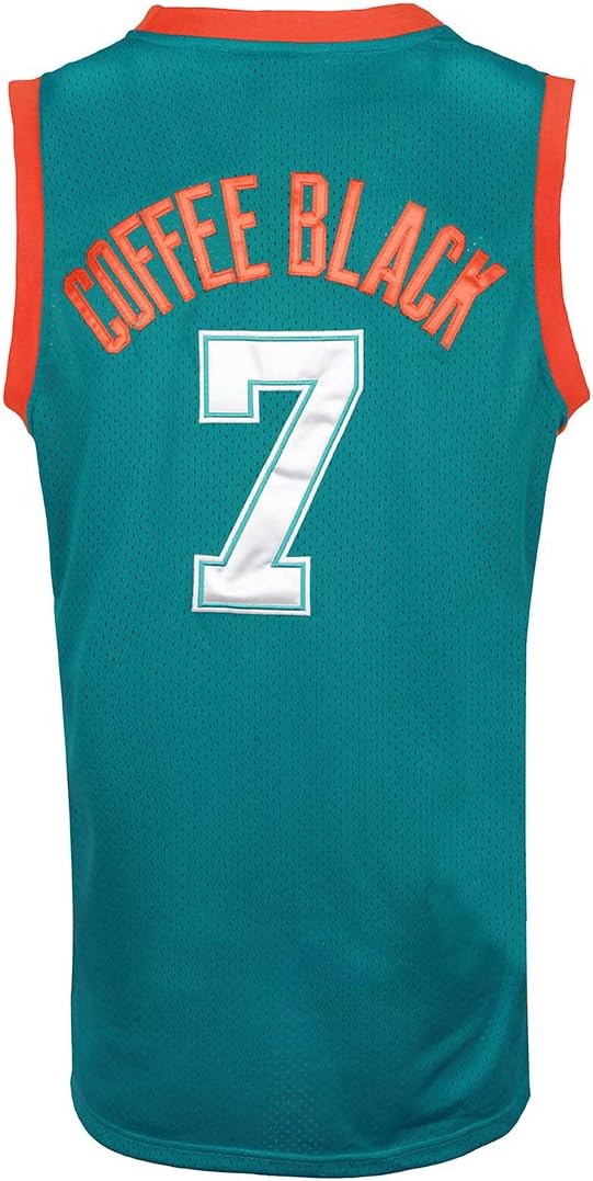 RAVVIN Coffee Black 7 Flint Tropics Mens Basketball Jersey, 90S Hip Hop Clothing, Stitched Letters and Numbers