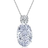 R S925 Sterling Silver White Gold Plated Necklace for Women Cubic Zirconia Pendant Jewelry Mothers Day Christmas Surprise for Women Wife Mother Girlfriend Girls