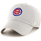 47 Brand MLB Gray Team Color Primary Logo Clean Up Adjustable Baseball Cap Hat, Adult One Size Fits All