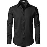 ZEROYAA Men's Wrinkle Free Long Sleeve Dress Shirt Business Casual Modern Slim Fit Button Down Shirts for Wedding and Office