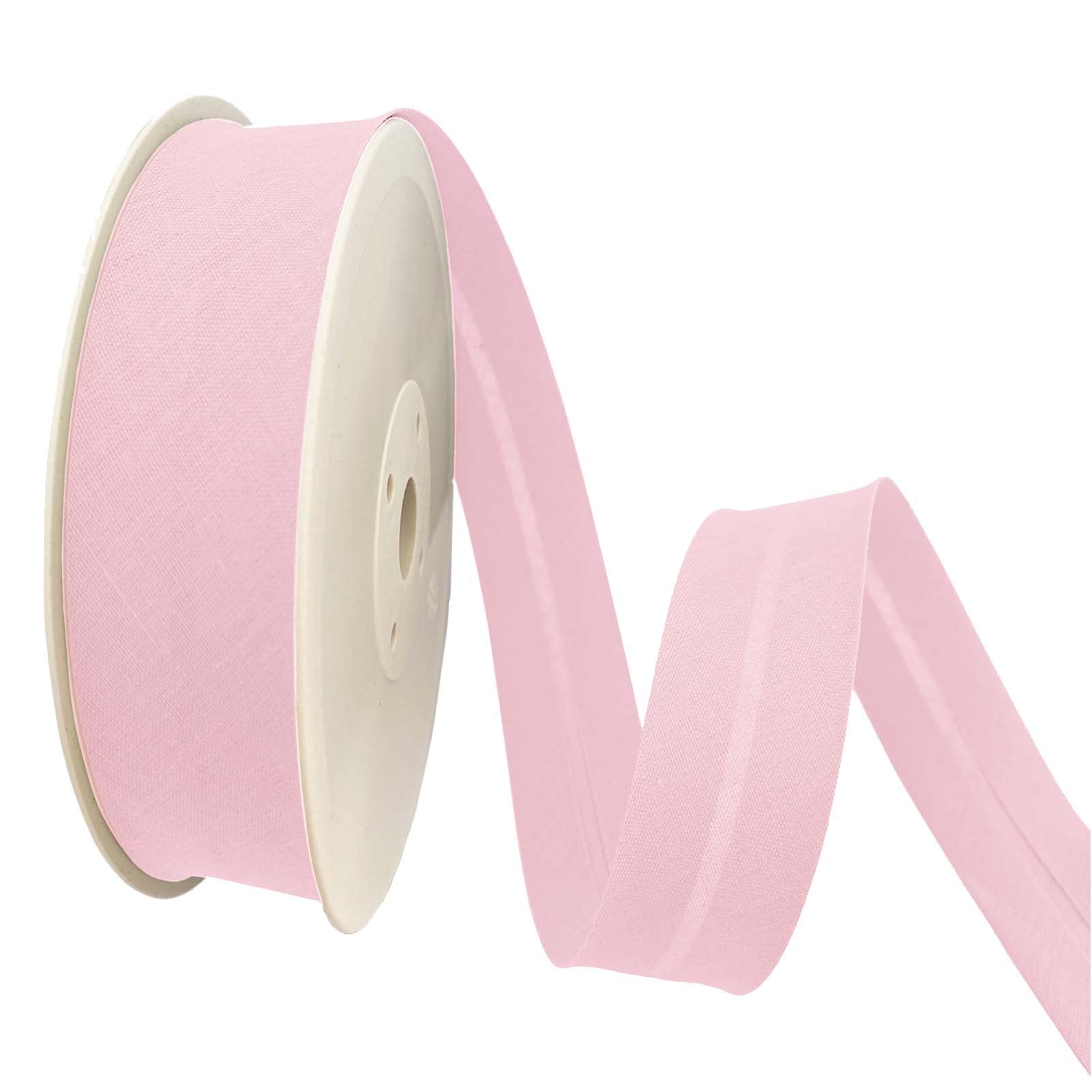 TEXTEX = 40mm Wide Bias Binding Tape. 50% Cotton and 50% Polyester. 10m Piece - (Pink) — image 1