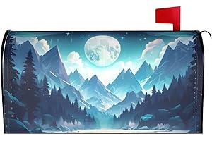 CXZFH Magnetic Mailbox Cover Mountain Nature Forest Aesthetic Starry Night Moon Lake Post Box Cover Wrap Aesthetics Home Decoration Decoration Garden Outdoor Standard Size - 21x18 in