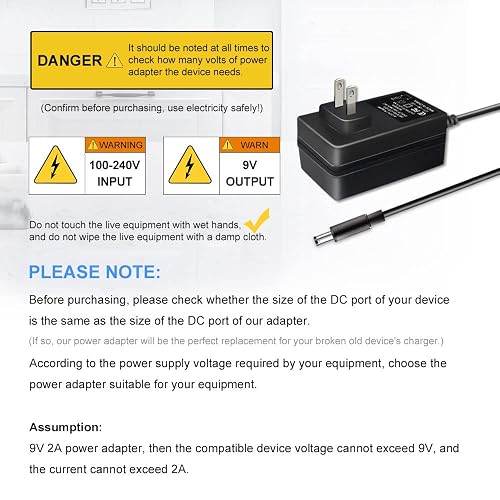 9V AC Adapter Power Cord For Schwinn 140 & 150 Elliptical & Upright Bikes - ABLEGRID