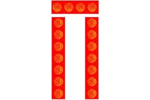 KYMY Chinese New Year Blank Couplet Set, 5 Sets Spring Festival Red Xuan Calligraphy Paper- 17 x 105 cm, Dragon Phoenix Door Chunlian Duilian Scrolls for Asian Vietnamese Korea Lunar New Year 七言对联纸