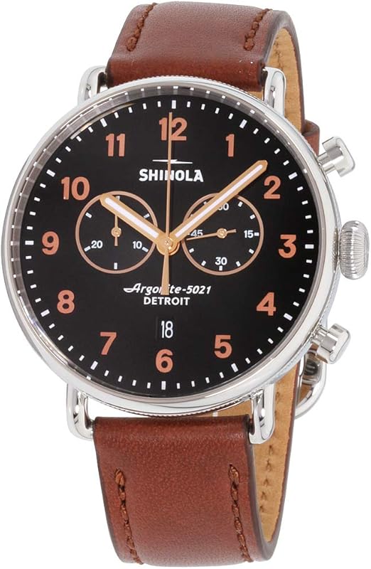 shinola men's canfield's black dial watch